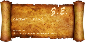 Zachar Enikő névjegykártya